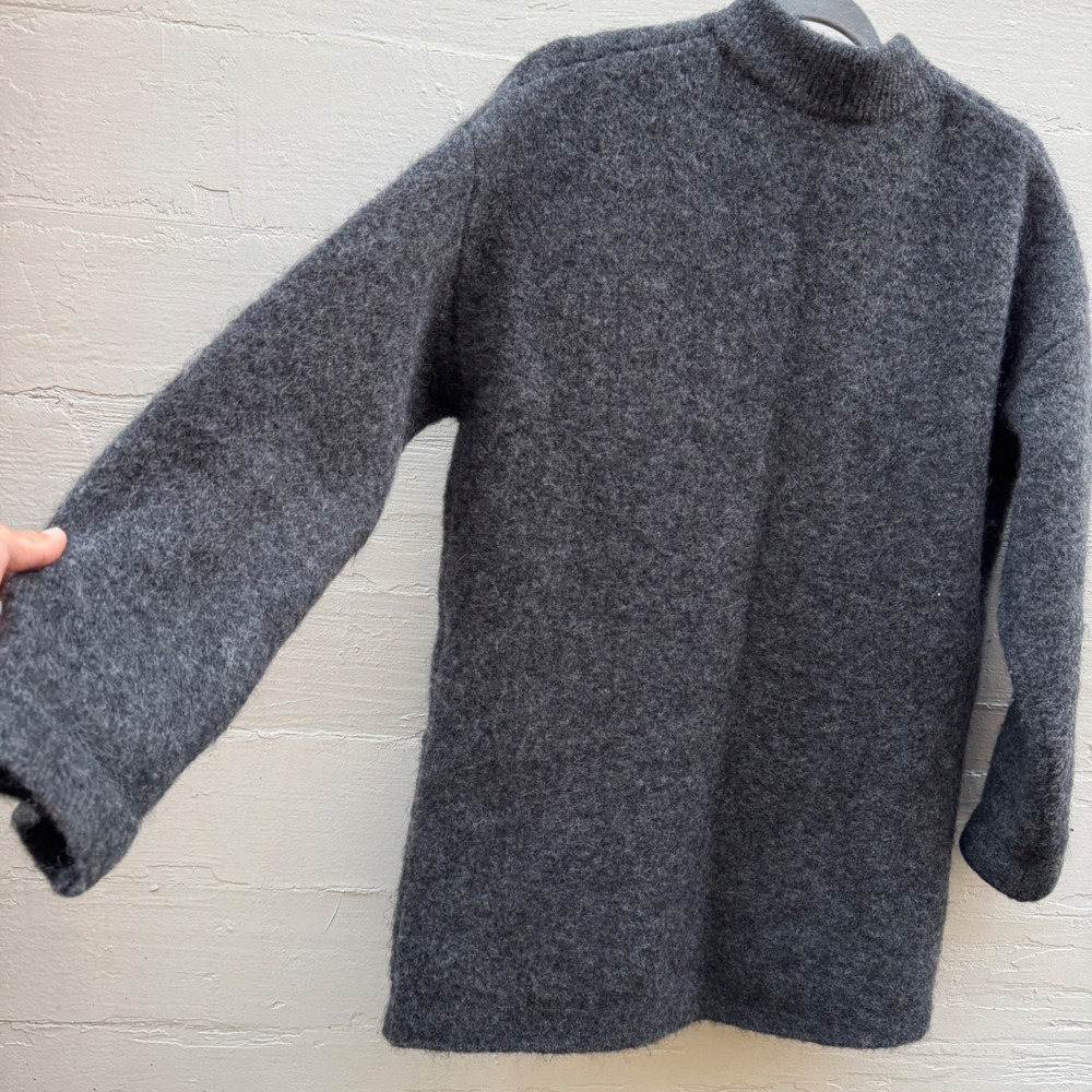 Sezane Cardigan XS Oversized Grey Kid Mohair Wool Button Sweater Coat Pockets - Picture 16 of 16